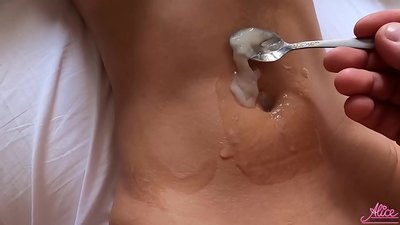 Sex oral profund și sex pasional de aproape - Spermă mâncată